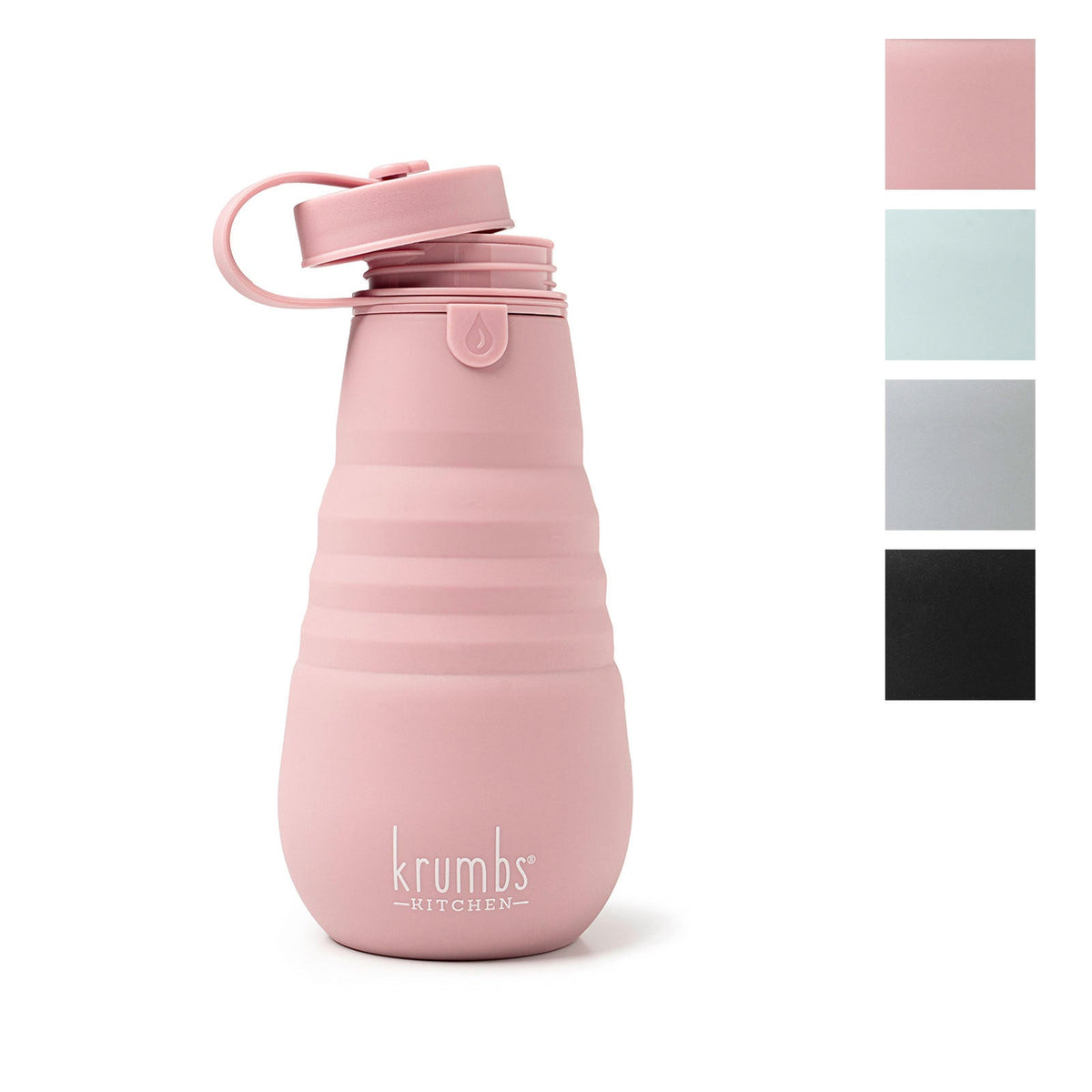 Krumbs Kitchen® Collapsible Silicone Water Bottle - Pink