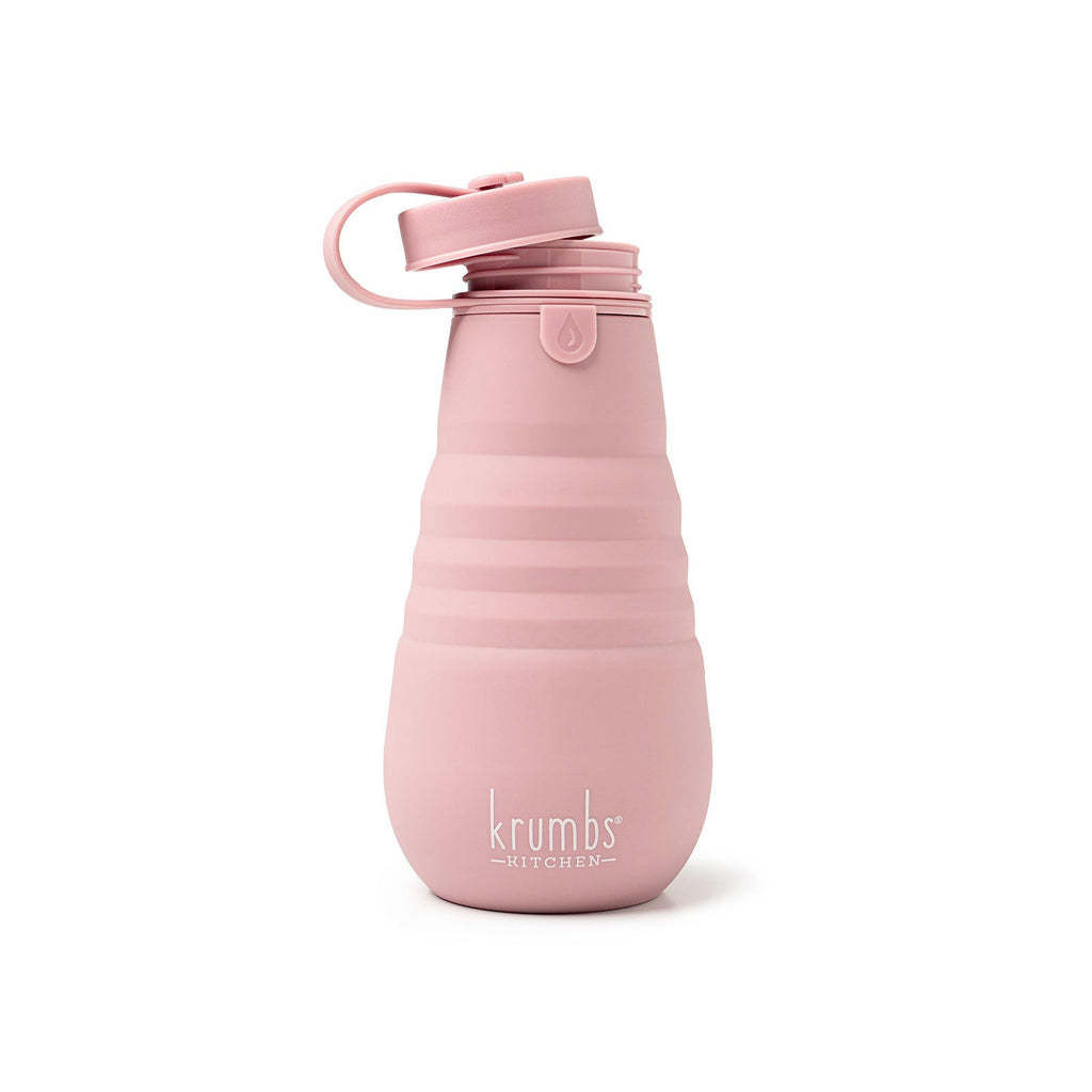Krumbs Kitchen® Collapsible Silicone Water Bottle - Pink