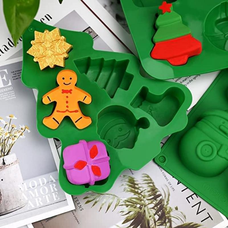 Christmas Silicone Candy Molds – Santa, Trees & Snowflakes