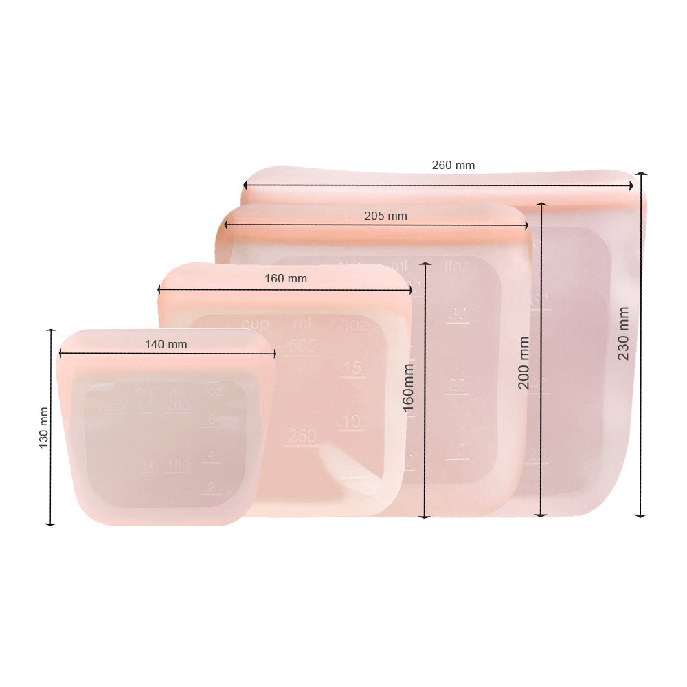 Purifyou Reusable Silicone Food Storage Bags – Multipacks