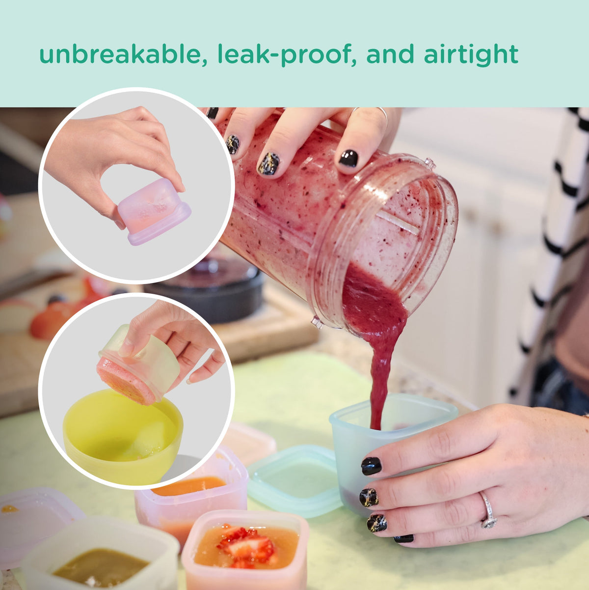 Olababy Silicone Baby Food Containers – 4-Pack