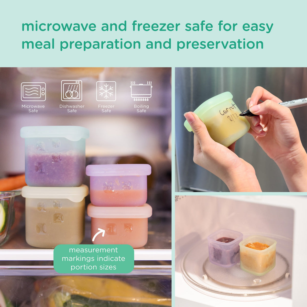 Olababy Silicone Baby Food Containers – 4-Pack
